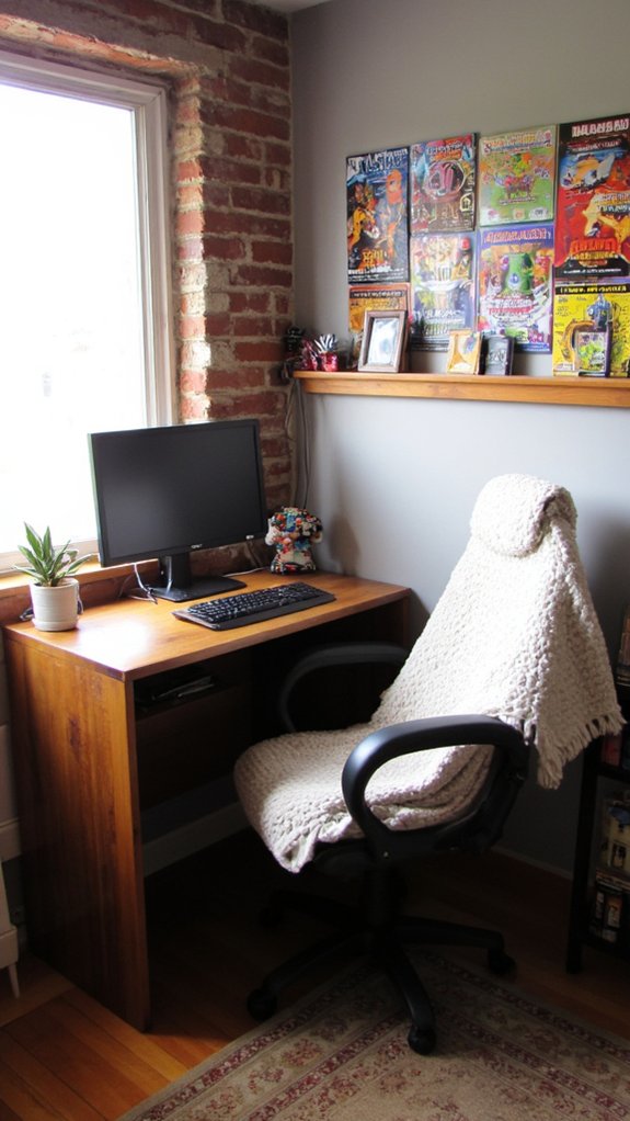 cozy corner gaming setup