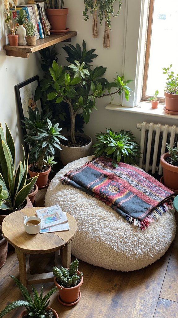 cozy cushions with succulents