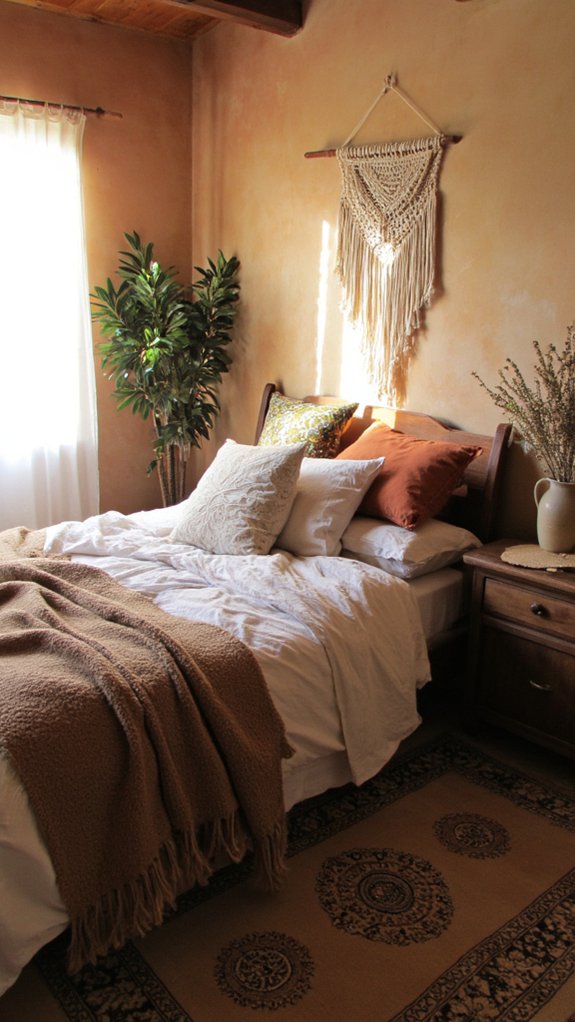 cozy earthy tone bedroom