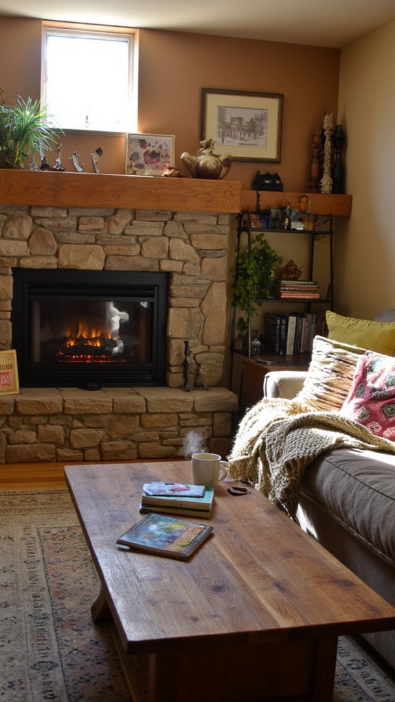 cozy electric fireplace retreat