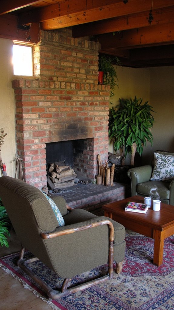 cozy fireplace enhances gatherings