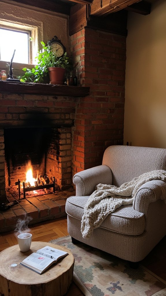 cozy fireplace for relaxation