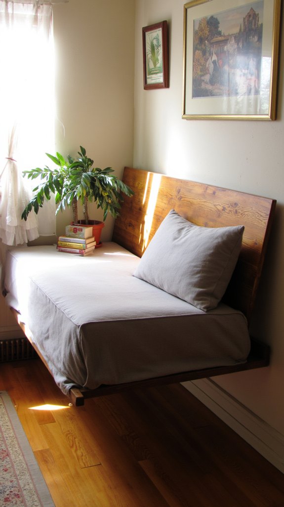 cozy floating bench design