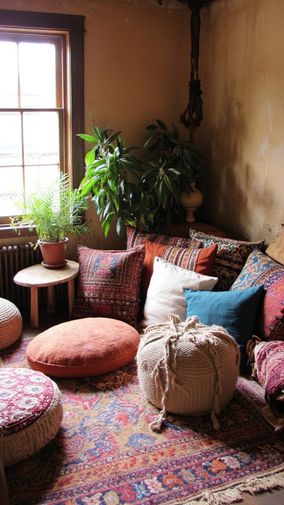 cozy floor cushions ambiance