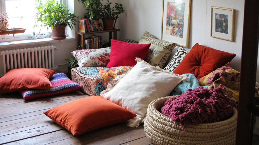 cozy floor pillow nooks