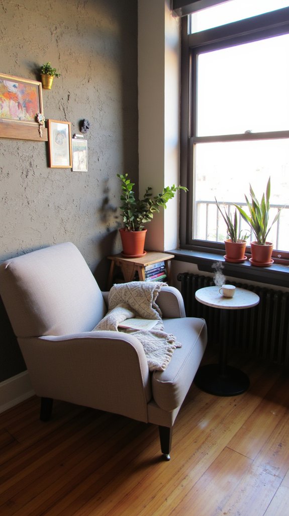 cozy functional reading nook