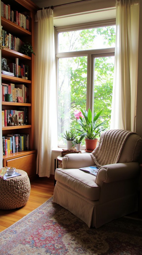 cozy functional reading nook