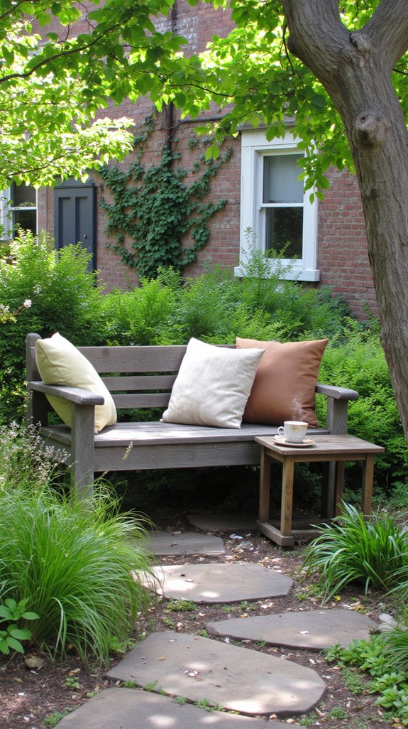 cozy garden reading nook