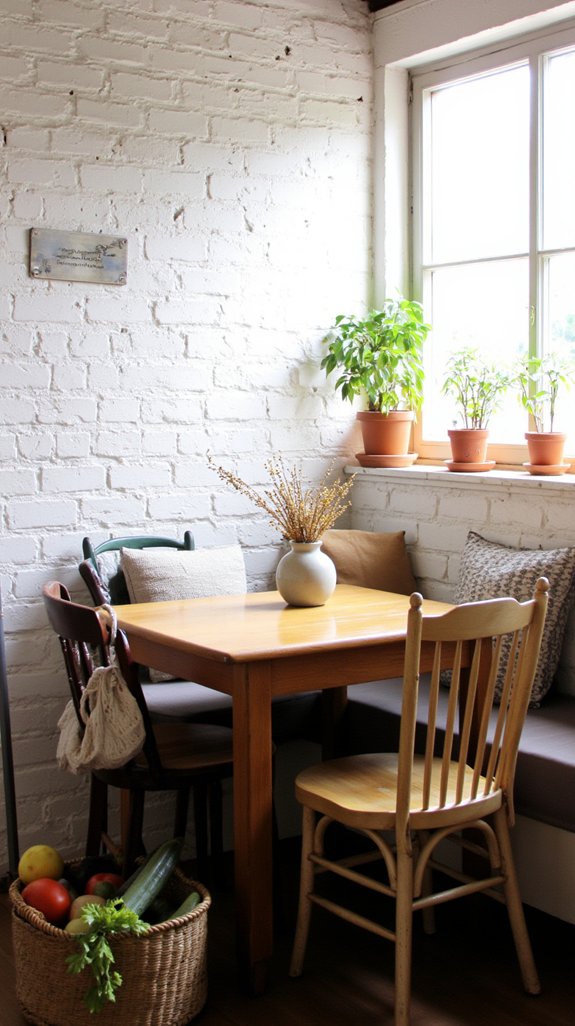 cozy kitchen reading nook