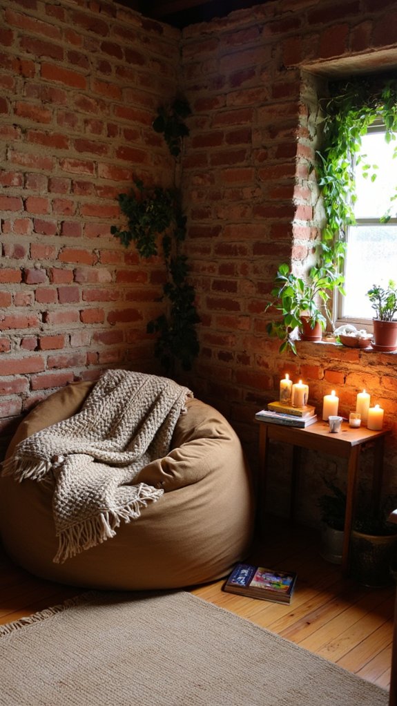 cozy meditation corner setup