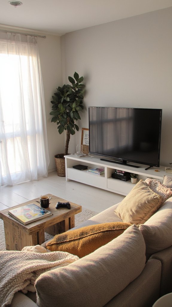 cozy minimalist gaming retreat