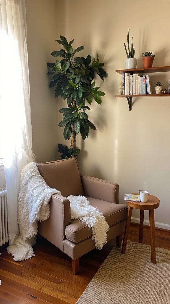 cozy minimalist reading nook