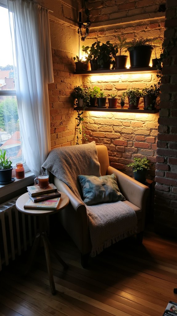 cozy modern reading ambiance