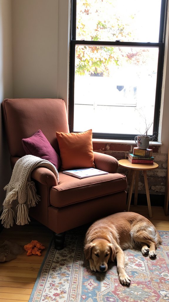 cozy pet friendly reading nook