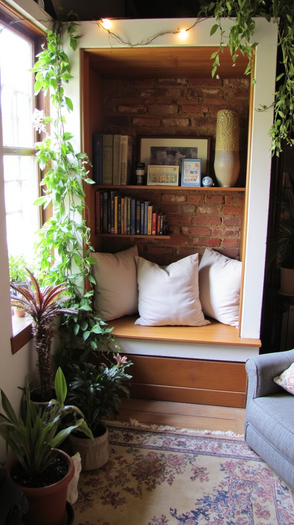 cozy reading corner created
