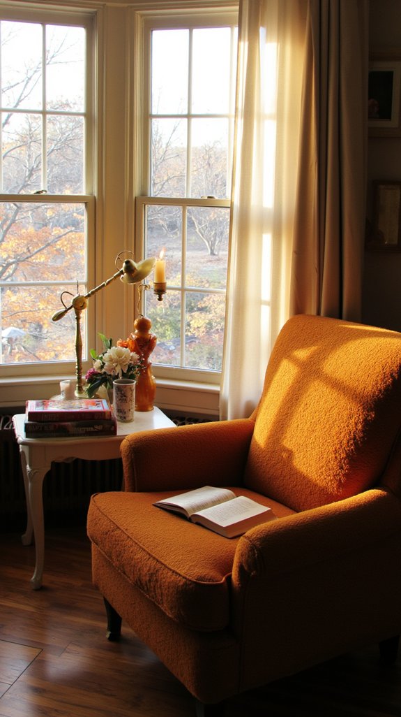 cozy reading nook ambiance