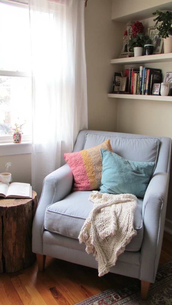 cozy reading nook created