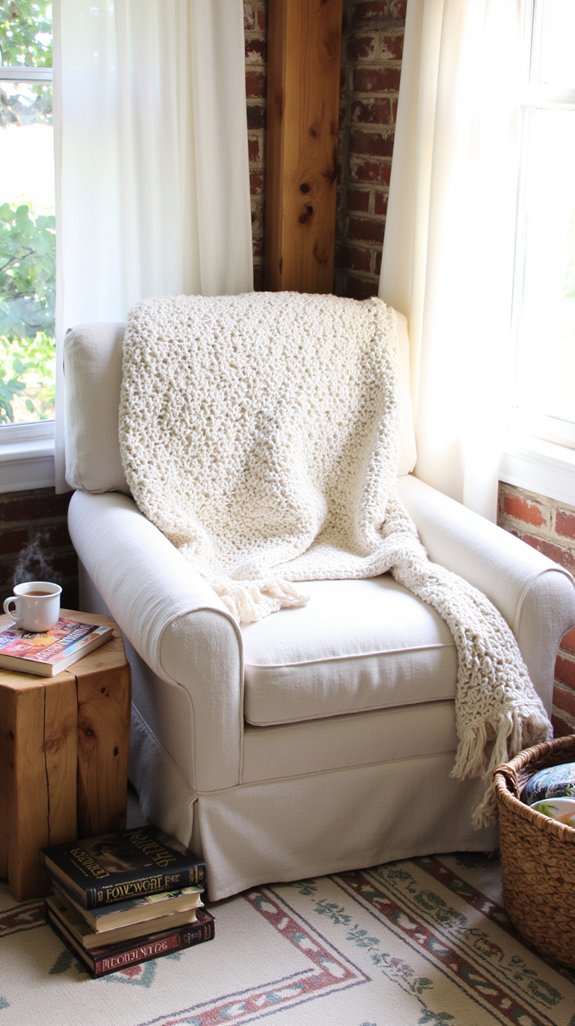 cozy reading nook details