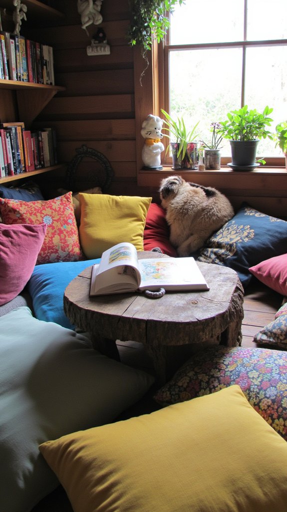 cozy reading nook setup