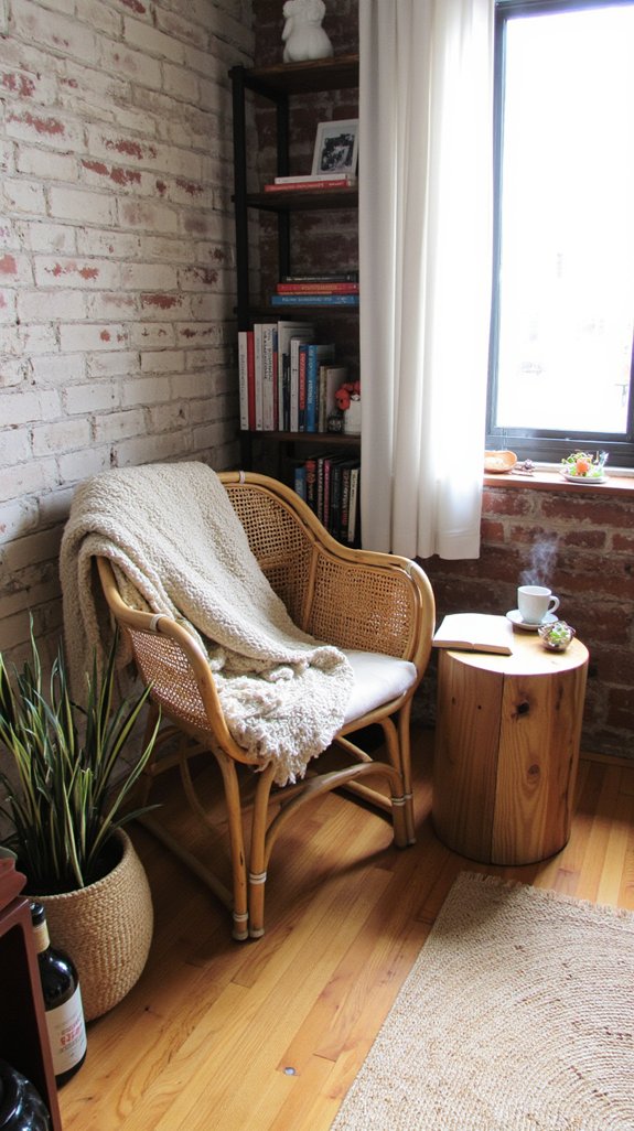 cozy reading nook setup