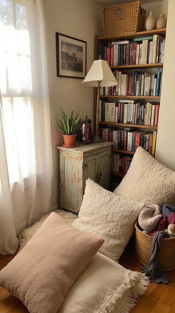 cozy reading nook setup