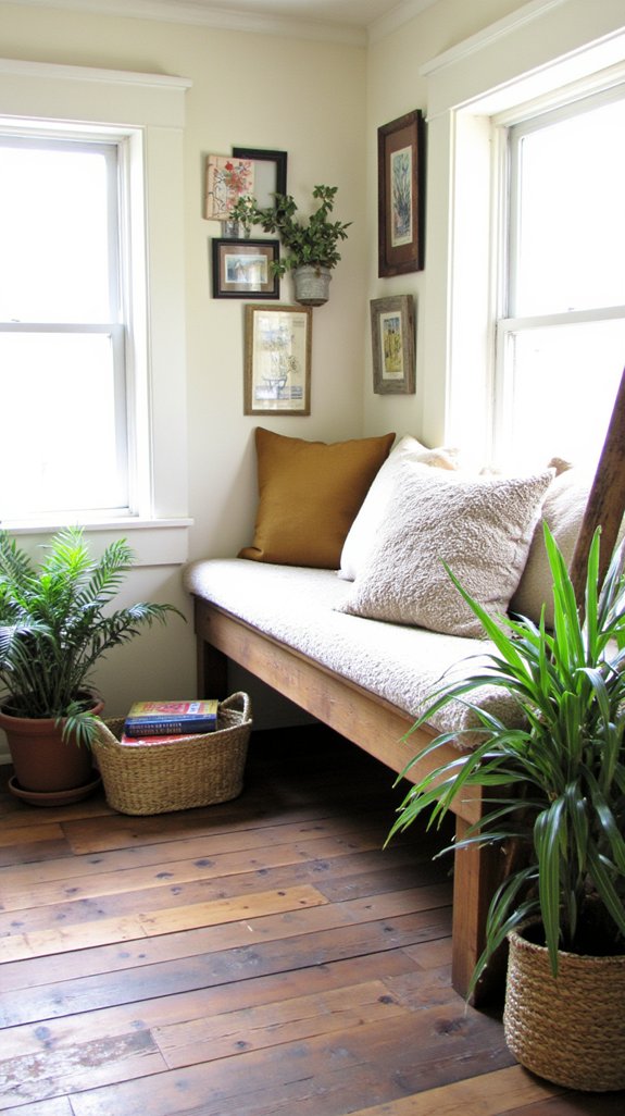 cozy reading nook storage