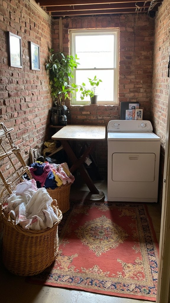 cozy rug enhances laundry comfort