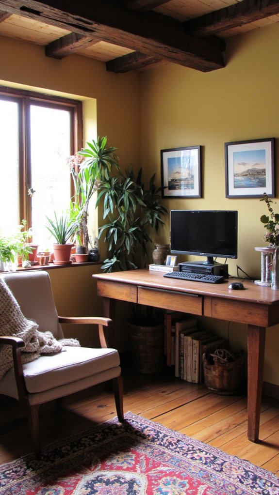 cozy rustic modern workspace