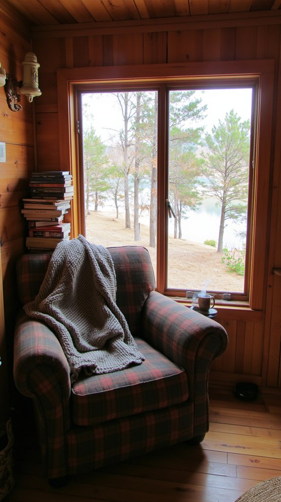 cozy rustic reading nook