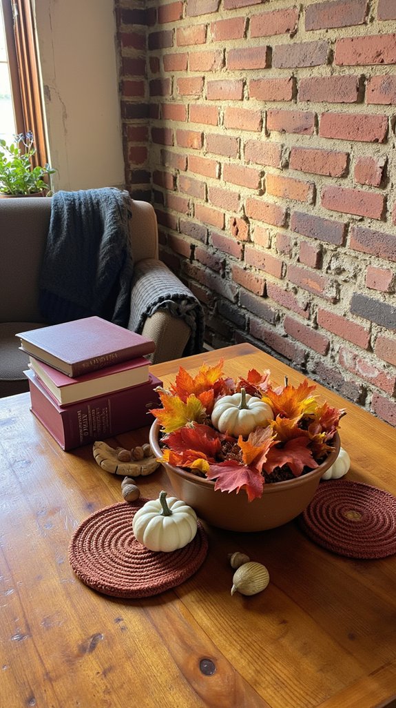cozy seasonal reading centerpiece