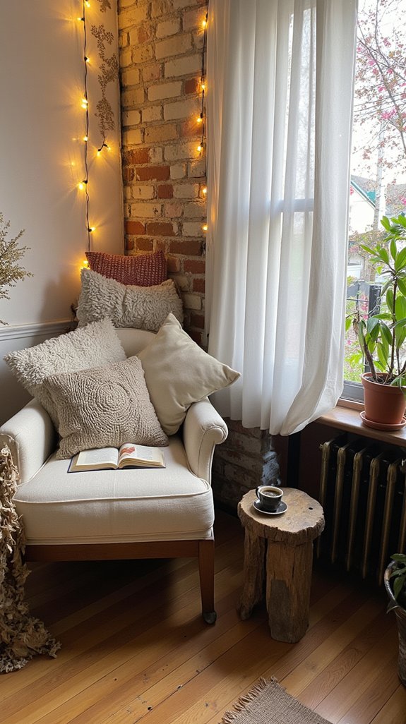 cozy string lights ambiance