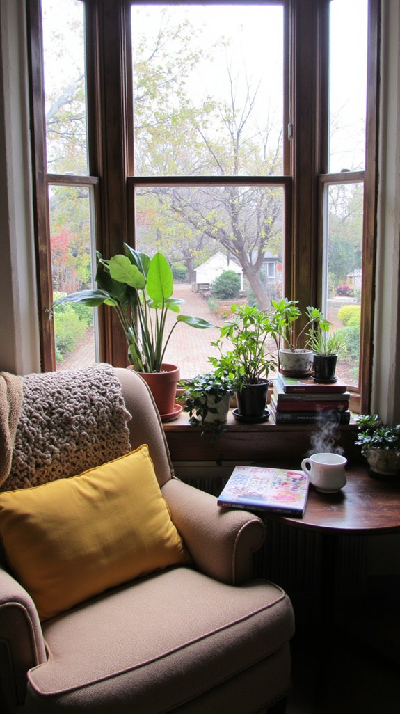 cozy sunlit reading nook