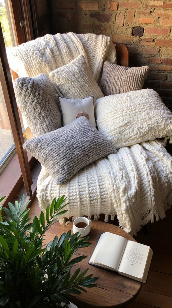 cozy textured reading comfort