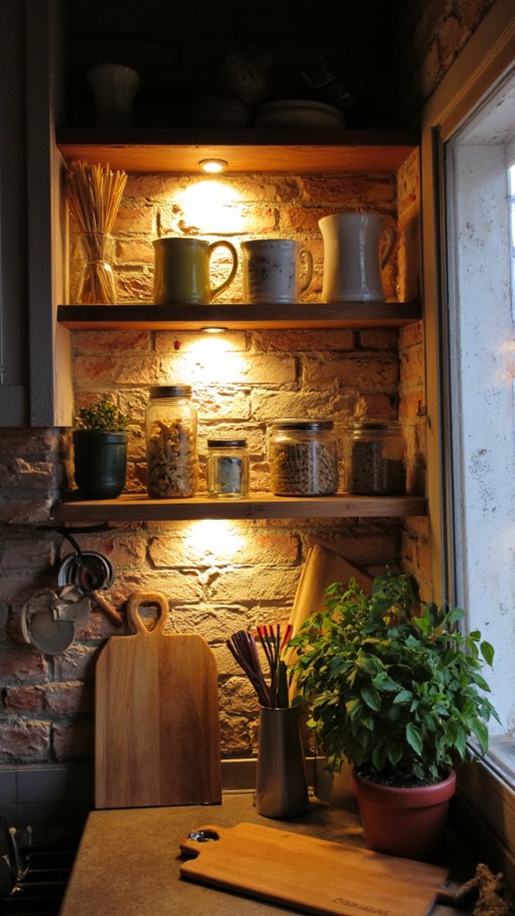 cozy under shelf lighting installation