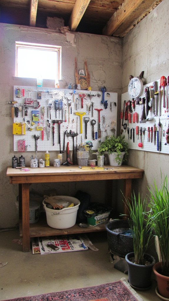 creative pegboard tool organization