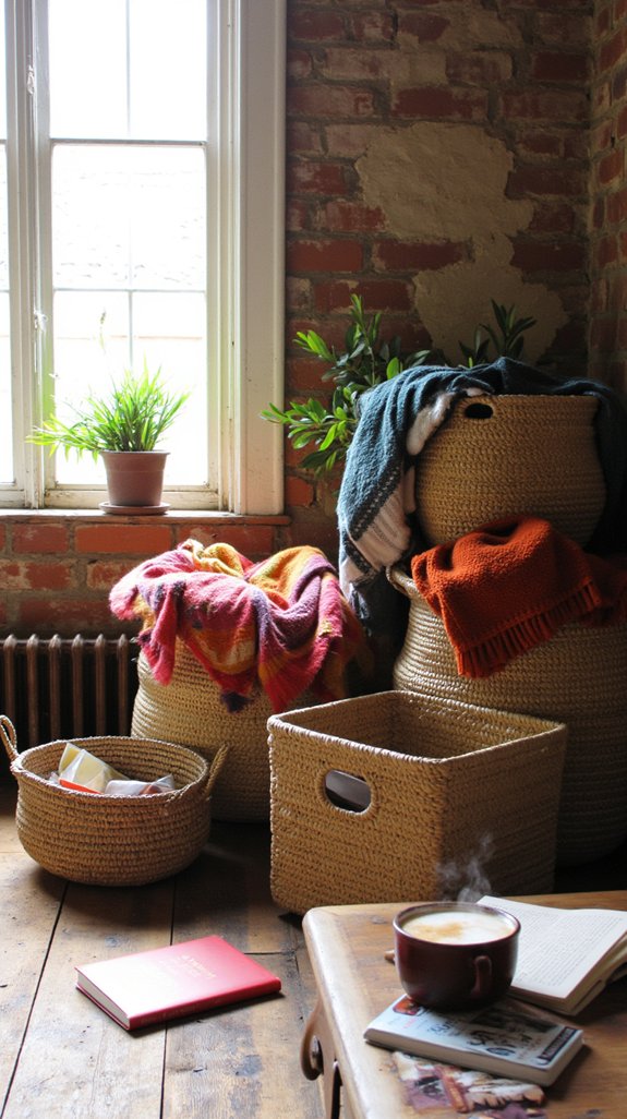 decorative baskets enhance organization