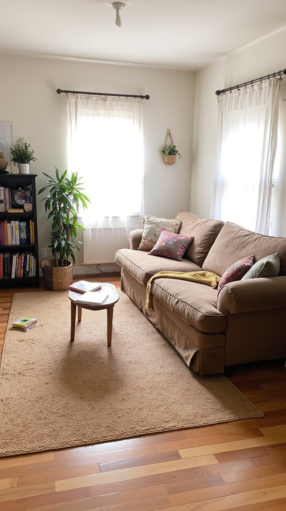 define spaces with area rugs