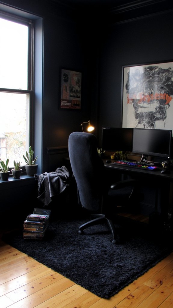 dramatic dark aesthetic workspace