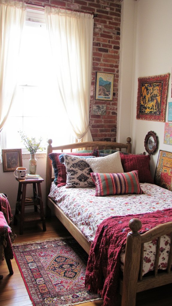 eclectic boho bedroom patterns