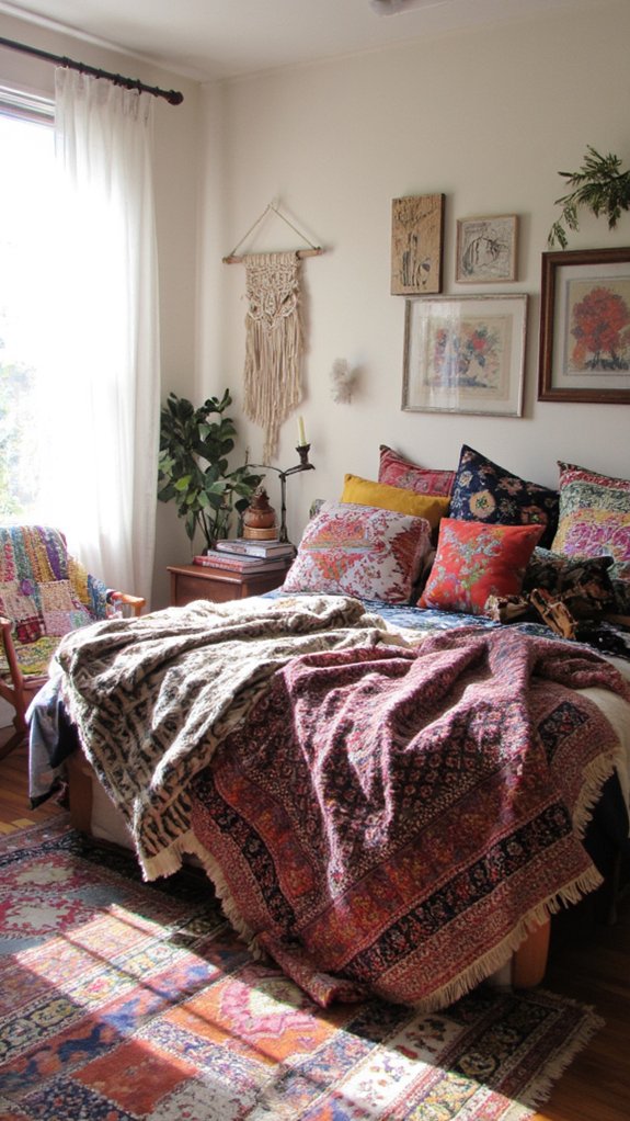 eclectic boho pattern mixing