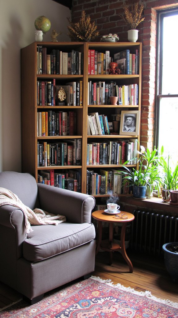 eclectic cozy personalized bookshelves