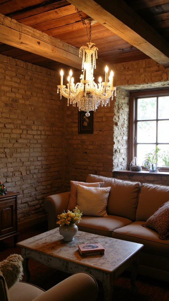 elegant basement chandelier transformation