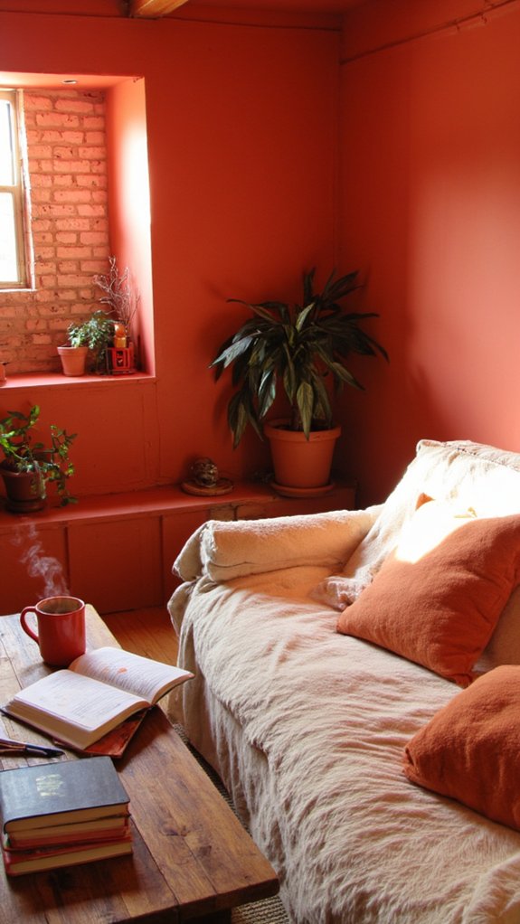 energizing warm coral basement