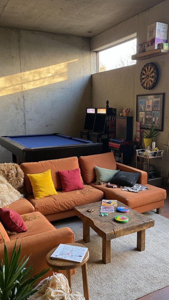 exciting basement game room