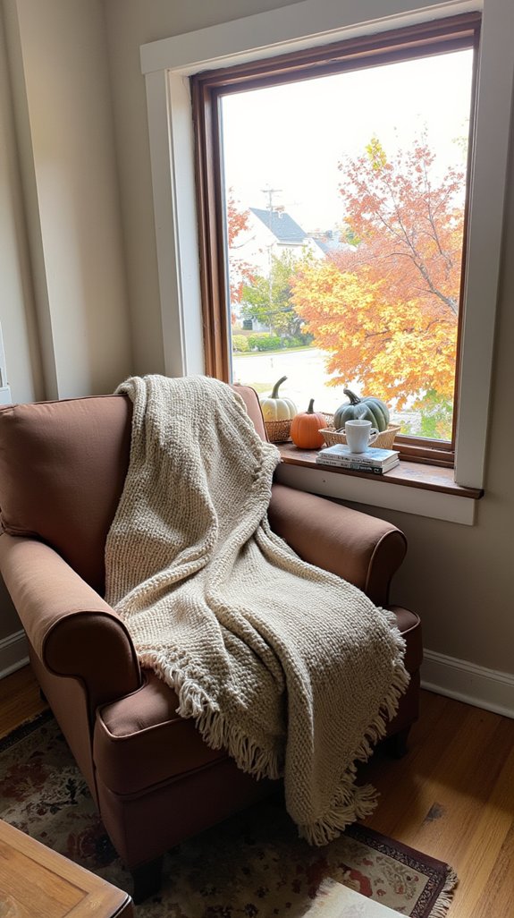 festive fall reading nook