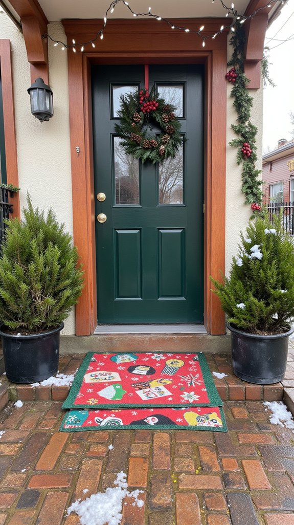 festive holiday welcome mats