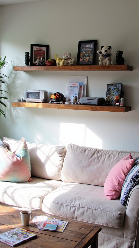 floating shelves for displays