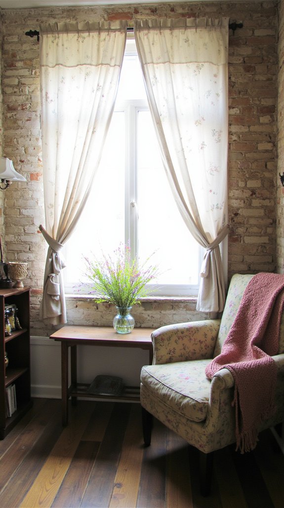 floral curtains enhance coziness