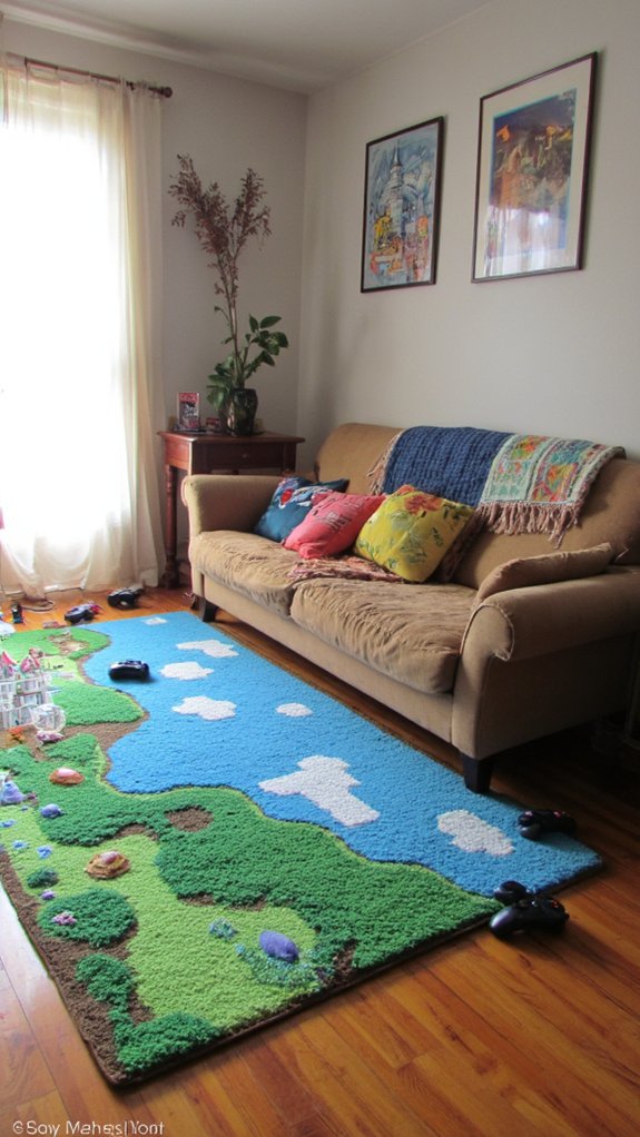 gaming inspired vibrant rugs