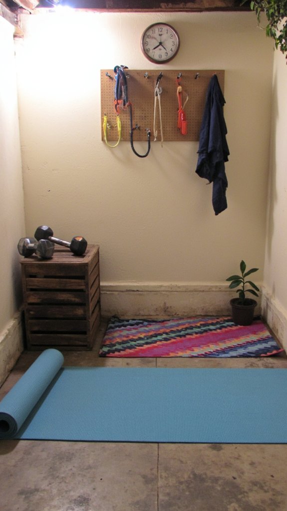 home workout area setup